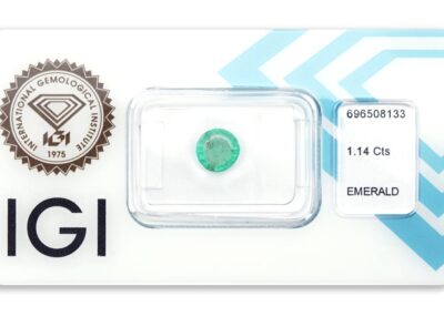 smaragd 1.14ct bluish green s IGI certifikátem