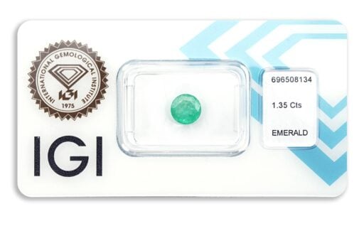 smaragd 1.35ct bluish green s IGI certifikátem