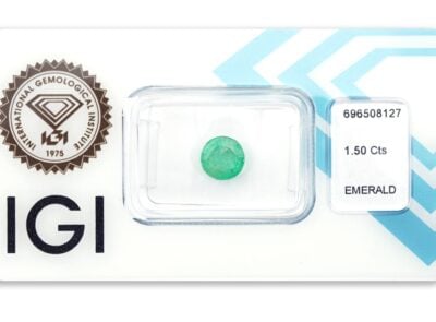 smaragd 1.50ct bluish green s IGI certifikátem