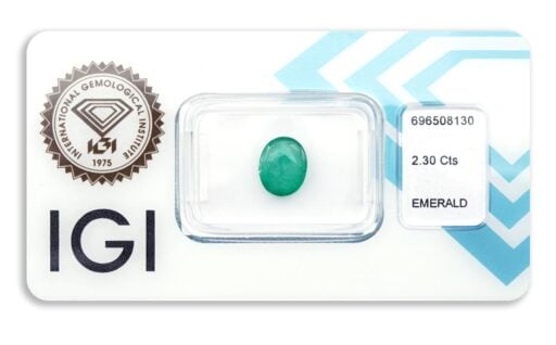 smaragd 2.30ct deep bluish green s IGI certifikátem