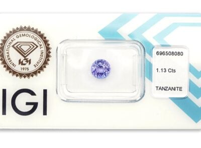 tanzanit 1.13ct deep violetish blue s IGI certifikátem