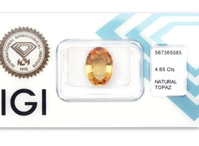 topaz 4.65ct orange - yellow s IGI certifikátem