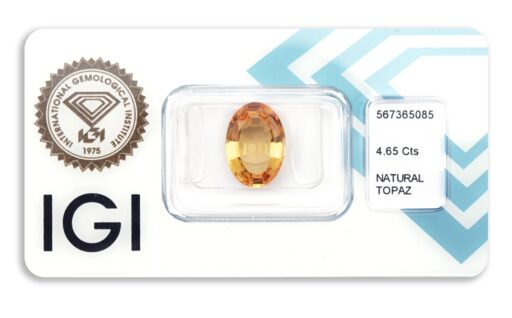 topaz 4.65ct orange - yellow s IGI certifikátem