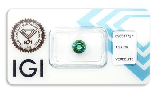 verdelit 1.32ct green s IGI certifikátem