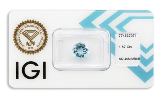 akvamarín 1.87ct light blue s IGI certifikátem