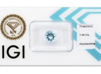 akvamarín 1.99ct light blue s IGI certifikátem