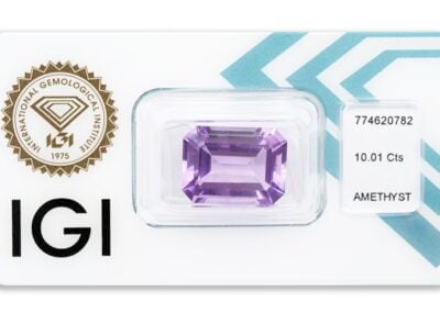 ametyst 10.01ct deep purple s IGI certifikátem