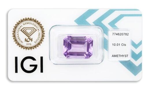 ametyst 10.01ct deep purple s IGI certifikátem