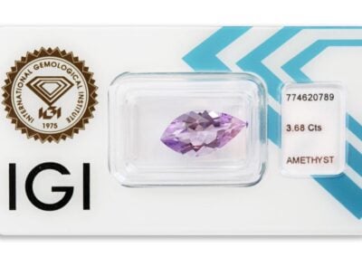 ametyst 3.68ct purple s IGI certifikátem