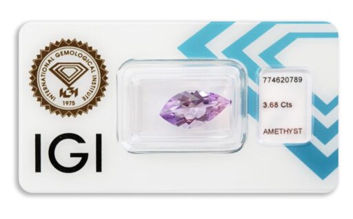 ametyst 3.68ct purple s IGI certifikátem