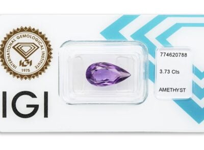 ametyst 3.73ct deep purple s IGI certifikátem