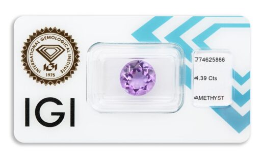 ametyst 4.39ct deep purple s IGI certifikátem