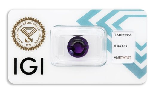 ametyst 5.43ct deep purple s IGI certifikátem