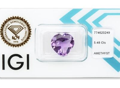 ametyst 5.48ct deep purple s IGI certifikátem