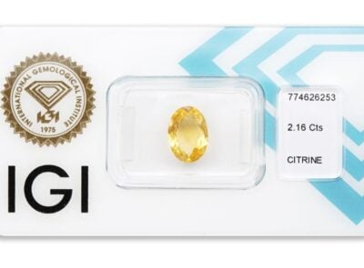citrín 2.16ct yellow s IGI certifikátem