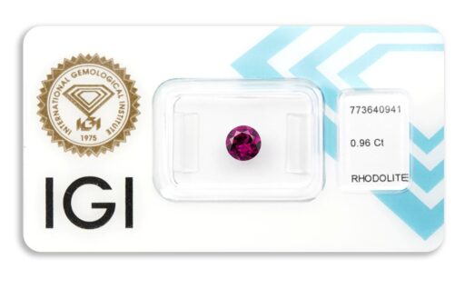 rhodolit 0.96ct deep purple - pink s IGI certifikátem