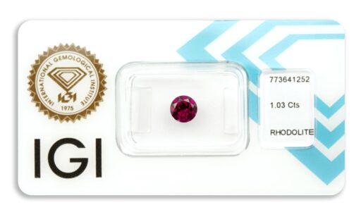 rhodolit 1.03ct deep reddish purple s IGI certifikátem