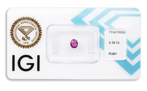 rubín 0.36ct purplish pink - red s IGI certifikátem