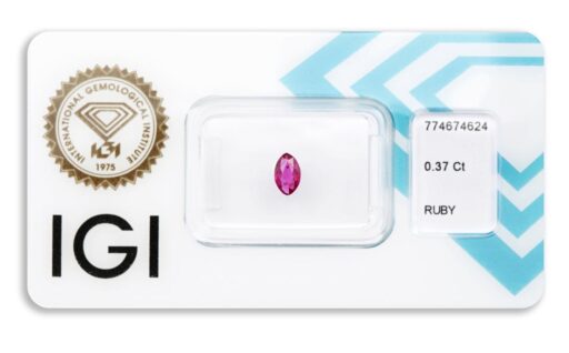 rubín 0.37ct pinkish red s IGI certifikátem