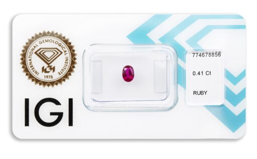 rubín 0.41ct purplish pink - red (tepelně neupraven) s IGI certifikátem
