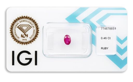 rubín 0.46ct pink - red s IGI certifikátem