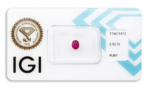 rubín 0.52ct deep pink - red s IGI certifikátem