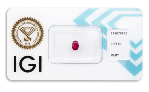 rubín 0.53ct deep pink - red (tepelně neupraven) s IGI certifikátem