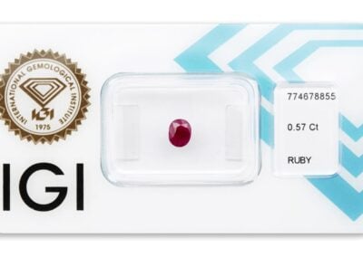rubín 0.57ct pinkish red s IGI certifikátem