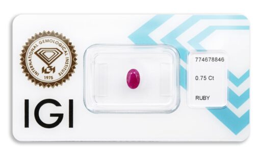 rubín 0.75ct pink - red s IGI certifikátem