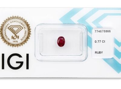 rubín 0.77ct deep pink - red (tepelně neupraven) s IGI certifikátem