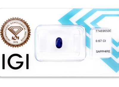safír 0.67ct deep blue (tepelně neupraven) s IGI certifikátem