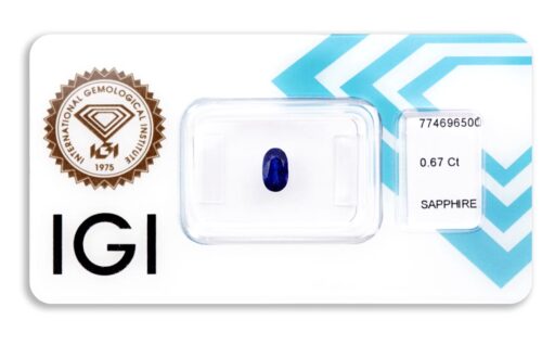 safír 0.67ct deep blue (tepelně neupraven) s IGI certifikátem