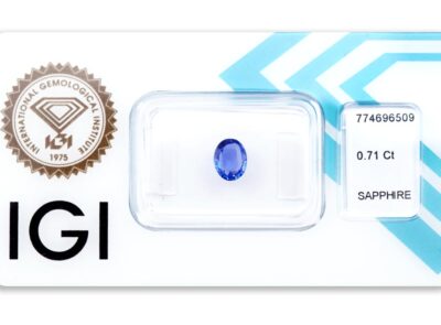 safír 0.71ct blue (tepelně neupraven) s IGI certifikátem