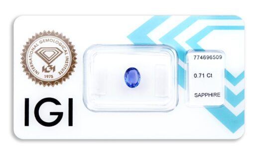 safír 0.71ct blue (tepelně neupraven) s IGI certifikátem
