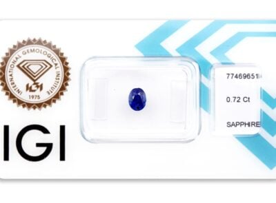 safír 0.72ct deep blue (tepelně neupraven) s IGI certifikátem
