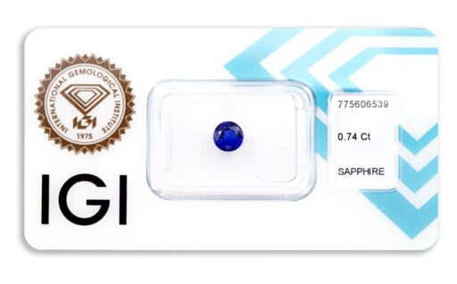 safír 0.74ct deep blue (tepelně neupraven) s IGI certifikátem