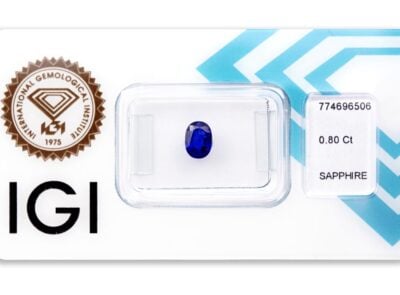 safír 0.80ct deep blue (tepelně neupraven) s IGI certifikátem