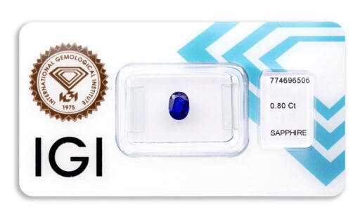 safír 0.80ct deep blue (tepelně neupraven) s IGI certifikátem