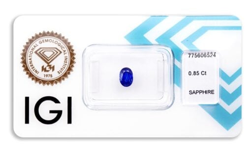 safír 0.85ct deep blue (tepelně neupraven) s IGI certifikátem