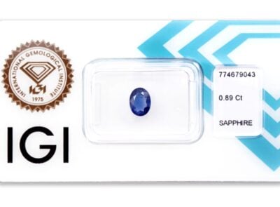 safír 0.89ct blue s IGI certifikátem