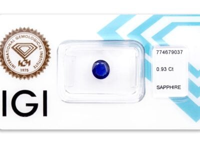 safír 0.93ct blue (tepelně neupraven) s IGI certifikátem