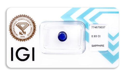 safír 0.93ct blue (tepelně neupraven) s IGI certifikátem