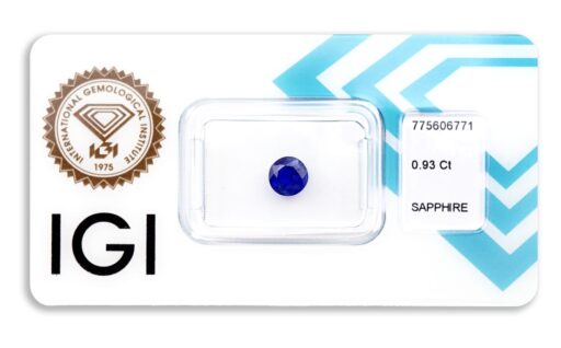 safír 0.93ct deep blue (tepelně neupraven) s IGI certifikátem