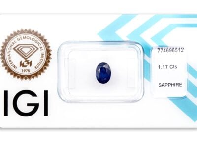 safír 1.17ct blue s IGI certifikátem