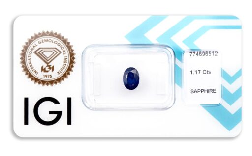 safír 1.17ct blue s IGI certifikátem