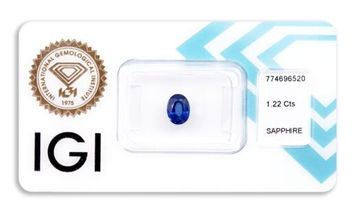 safír 1.22ct deep violetish blue s IGI certifikátem