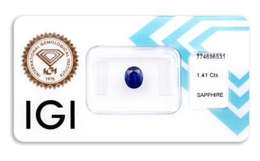 safír 1.41ct deep violetish blue s IGI certifikátem