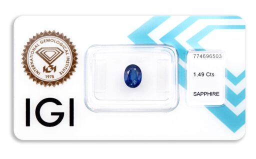 safír 1.49ct blue s IGI certifikátem