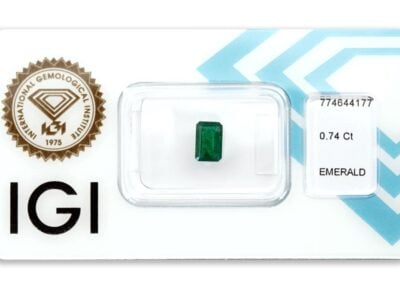 smaragd 0.74ct deep bluish green s IGI certifikátem