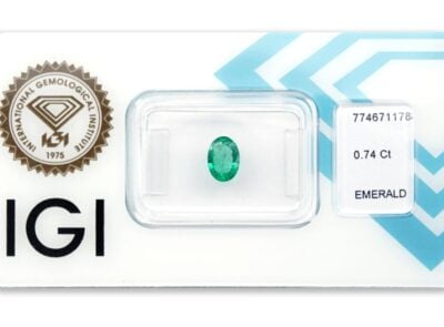 smaragd 0.74ct green s IGI certifikátem